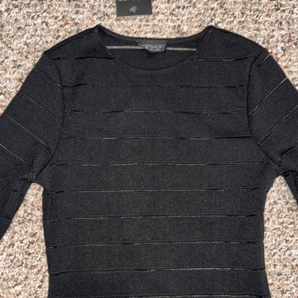 Topshop Sleek Black Long Sleeve Dress - Picture 4 of 8